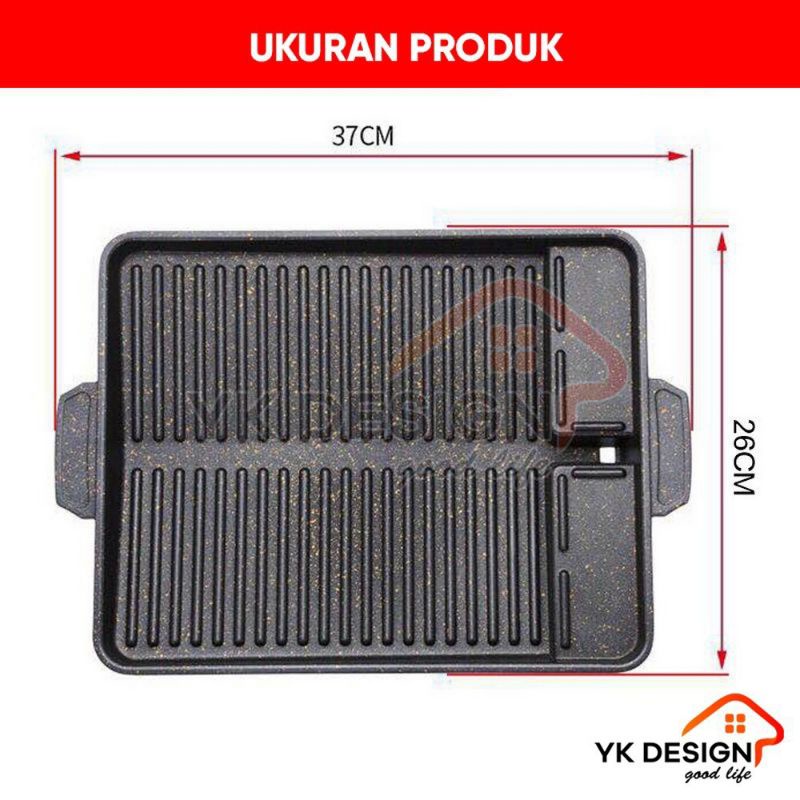 YK DESIGN Tempat Pemanggang Daging / Alat Panggang Daging / alat pemanggang BBQ Grill Pan YK-817