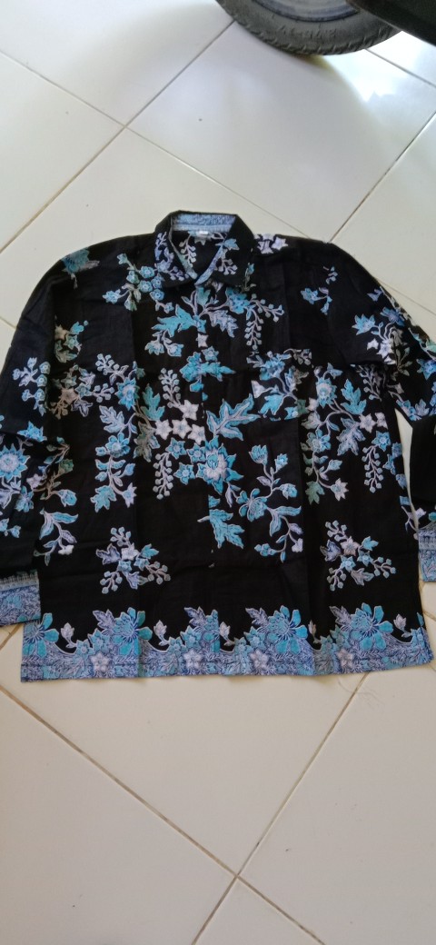 Ready Couple Batik M L Xl Xxl Motif Sakura Biru