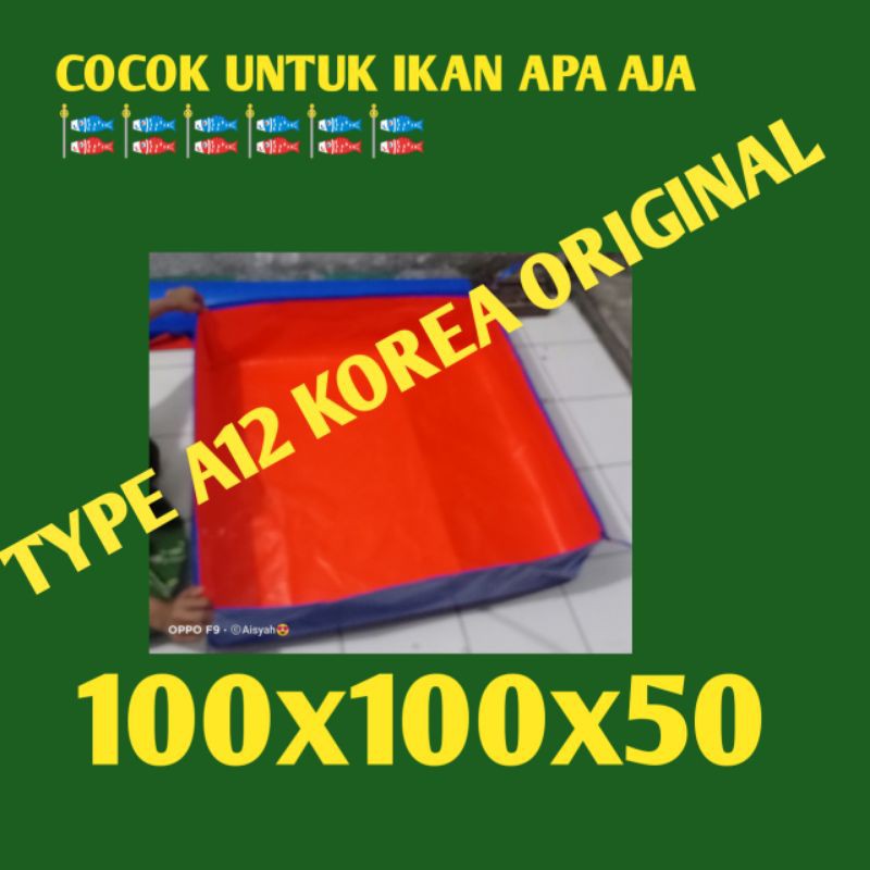 TERPAL KOLAM IKAN KOTAK TYPE A12 KOREA ORIGINAL UKRAN 100X100X50