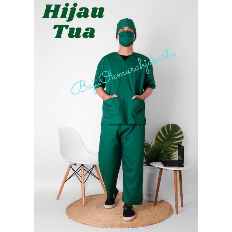 Baju OK / Baju Jaga Warna HIJAU TUA
