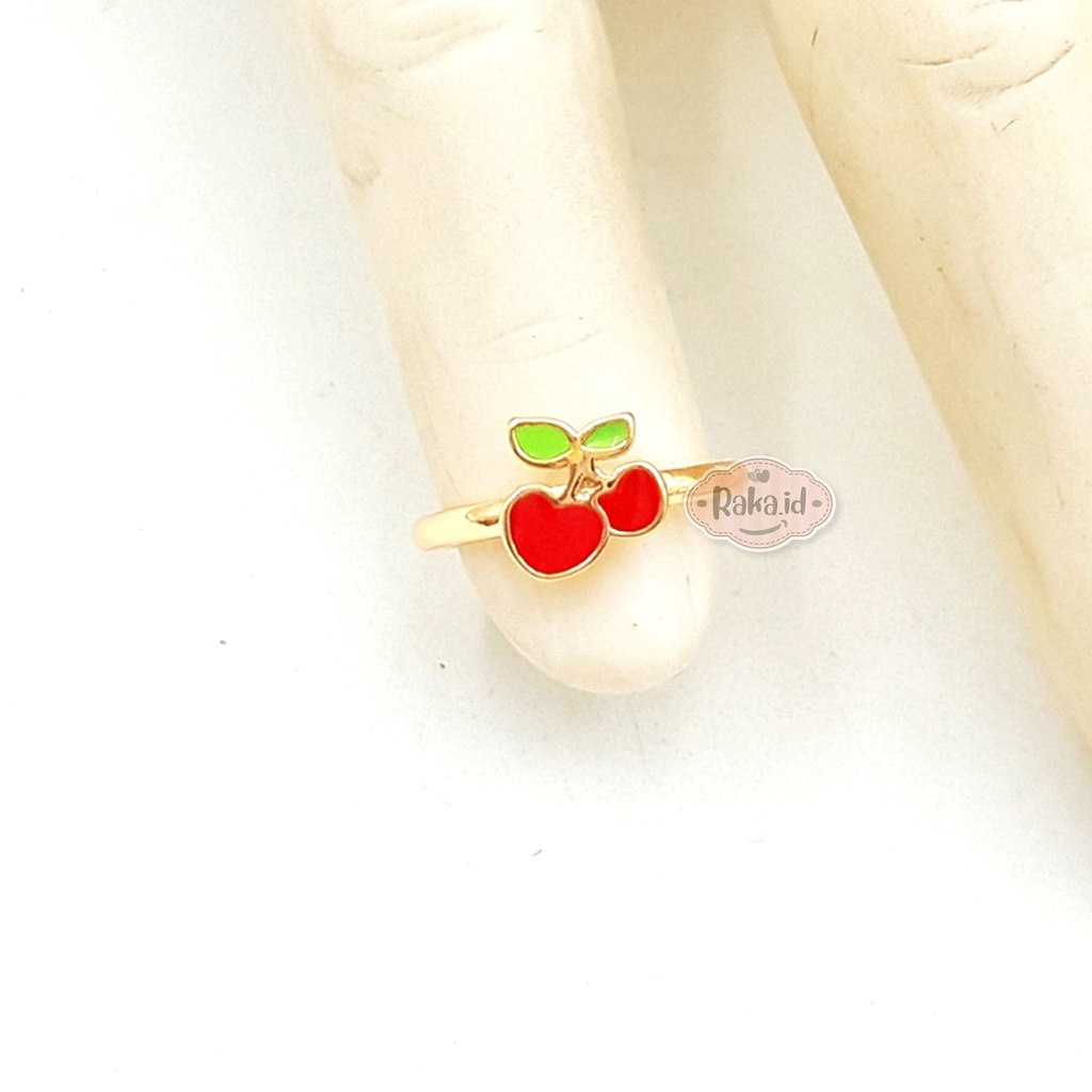 Cincin Anak Motif 2 Cherry Gold &amp; Silver Perhiasan Cantik Anak 855