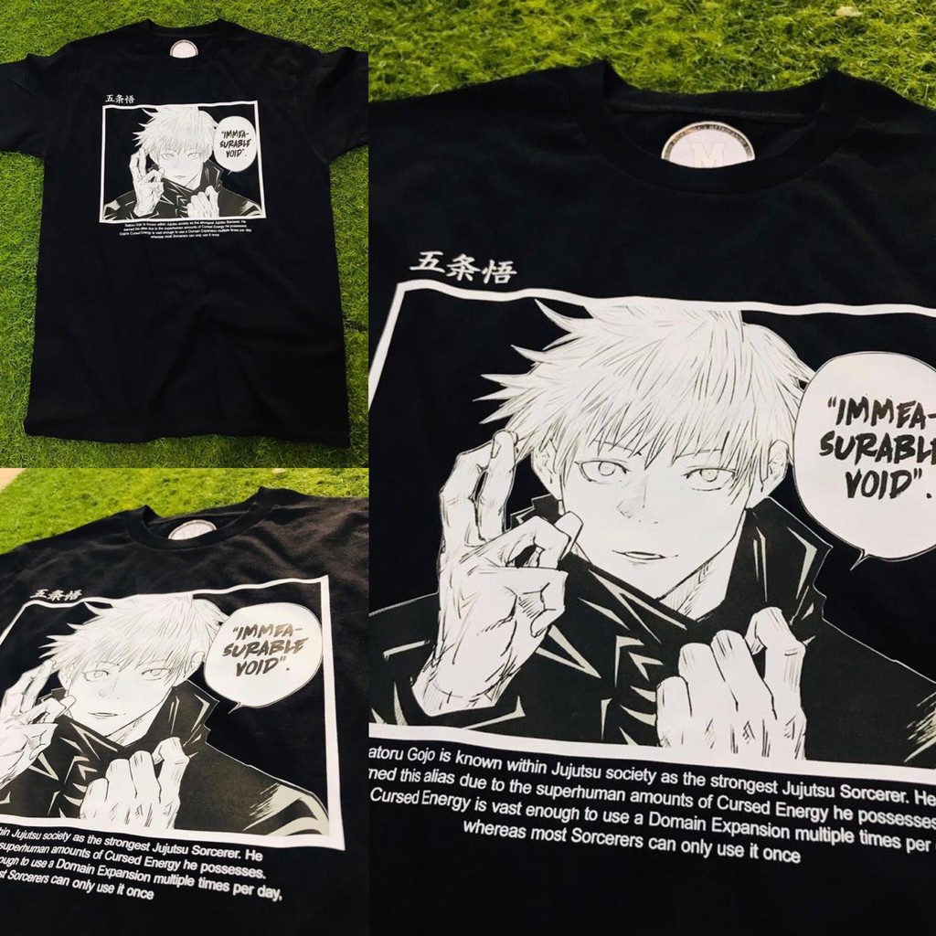 Tshirt Satoru Gojo Void Black Jujutsu Kaisen