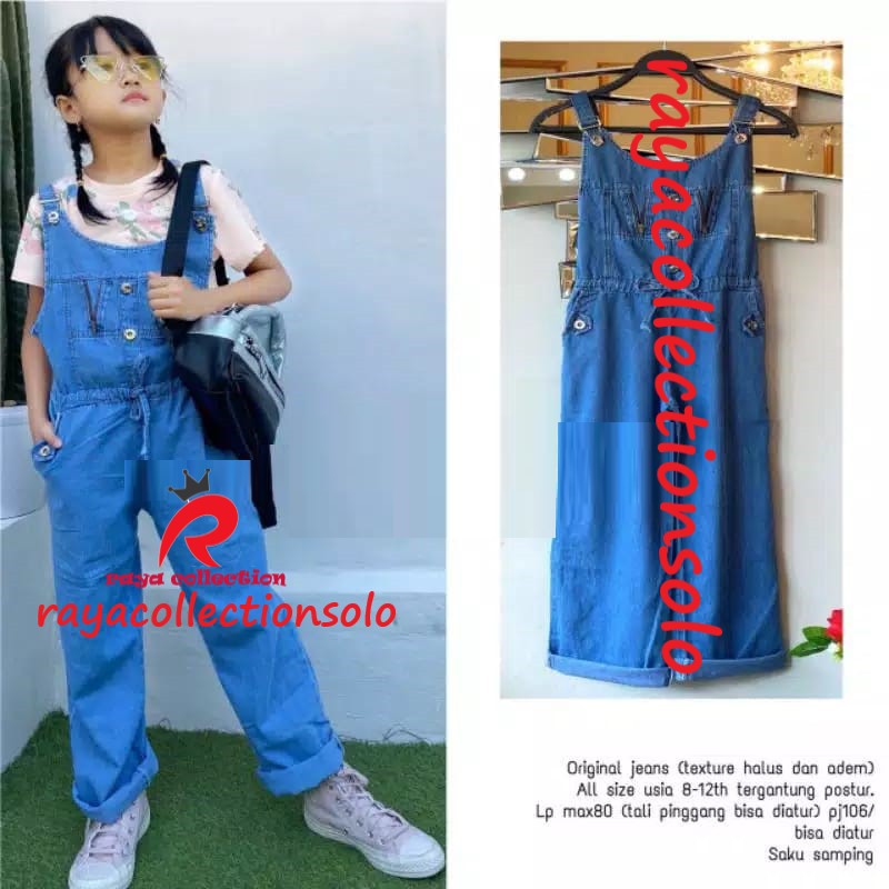 Zip Zip Overall Jeans Anak / Erika Jumpsuit Anak / Ferita Kids Jumpsuit Jeans Anak