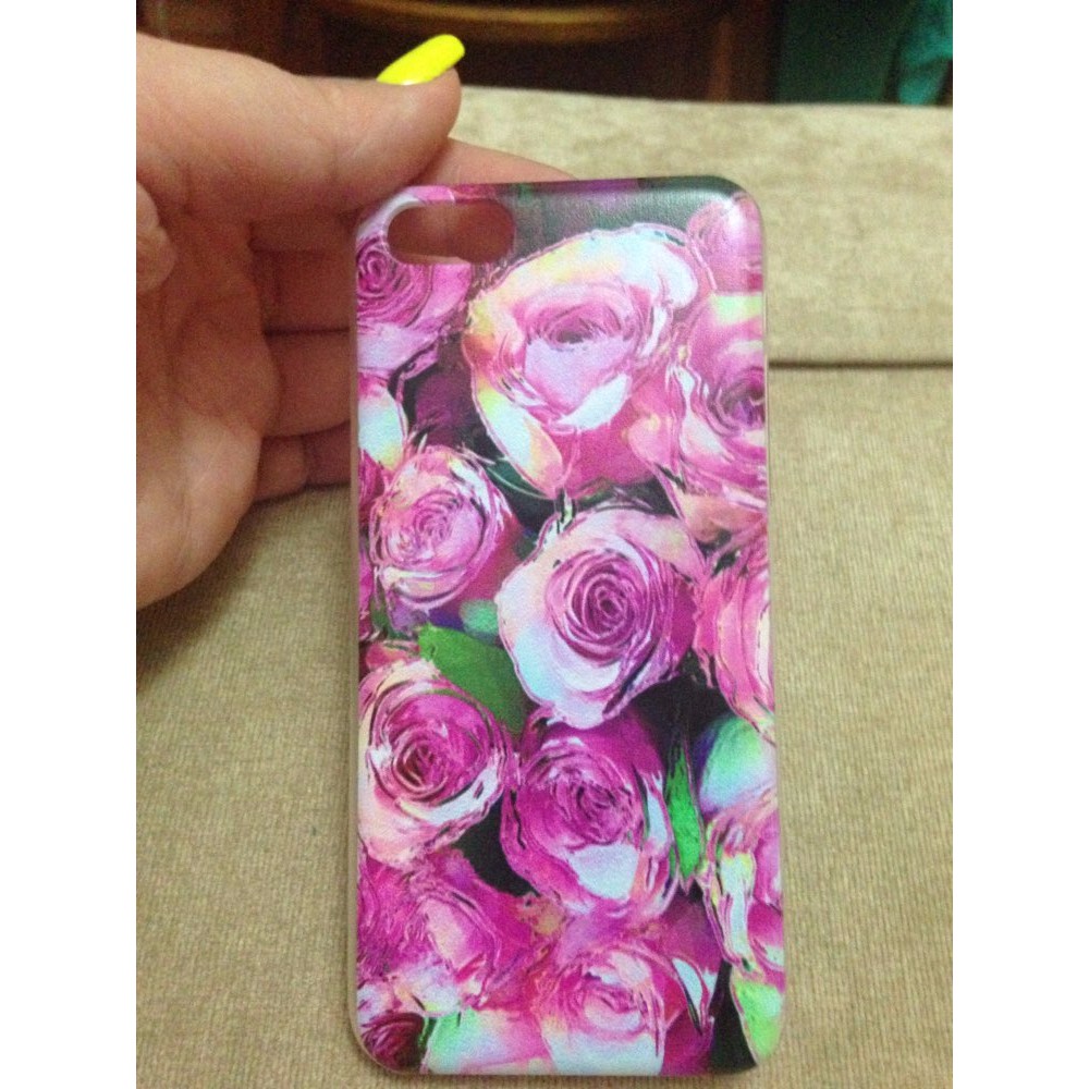 CASING HP - HARD CASE BIG PINK ROSE PRINT FOR IPHONE 5 5S | Terlaris