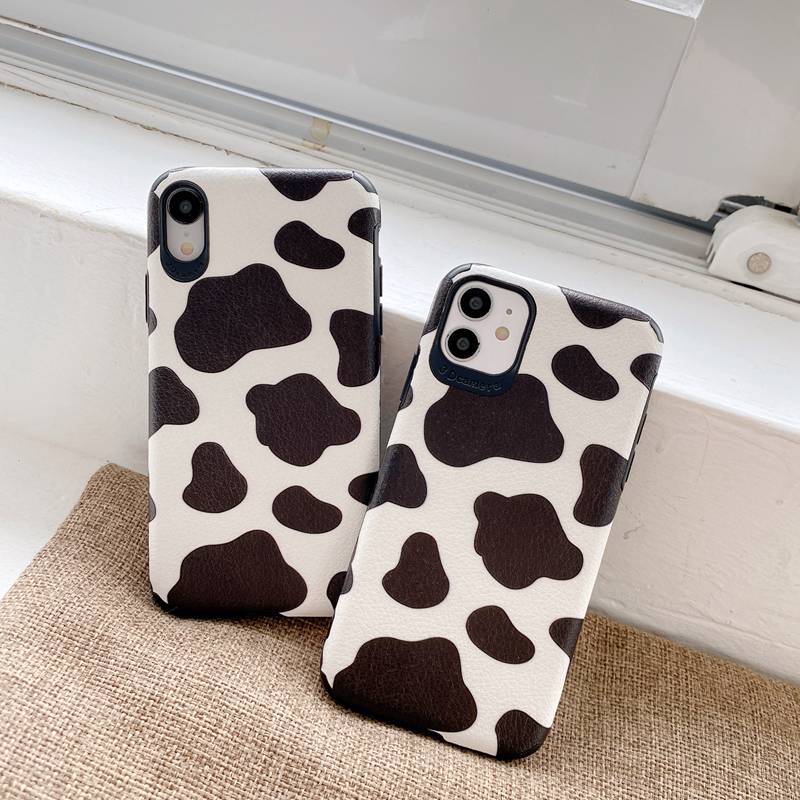 Cow Pattern Soft Case OPPO A31 A9 A5 A33 A53 2020 A7 A5S A12 A11K A91 Reno 3 5 A3S Realme C1 X XT F9 Pro A83 A57 A39 F1S A52 A92 K3 K5 Black And White Casing Xiaomi Redmi Note 8 Pro 9