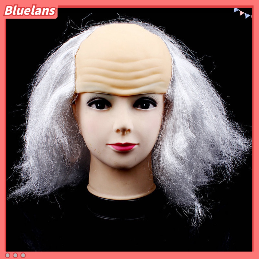 Wig Rambut Botak Palsu Universal Bahan Lateks Dapat Digunakan Kembali Untuk Cosplay Halloween