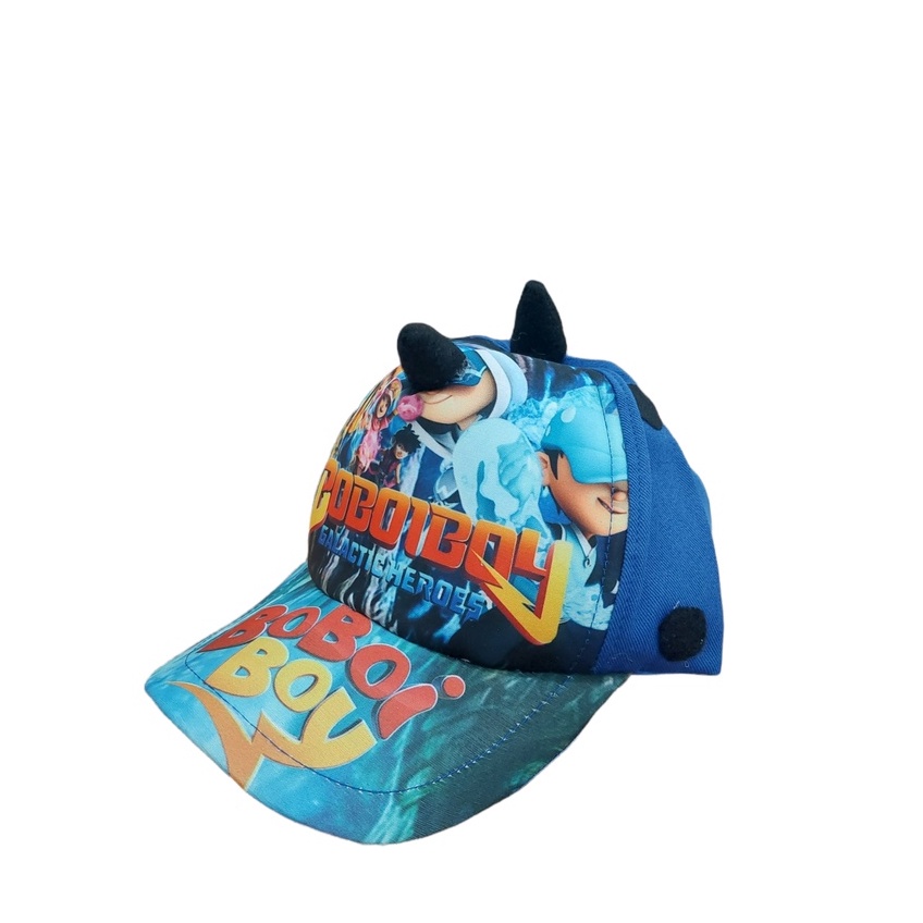 TOPI ANAK PRINT DEPAN KARAKTER KARTUN / TOPI ANAK TANDUK KARTUN USIA 1-8 TAHUN LAKI PEREMPUAN