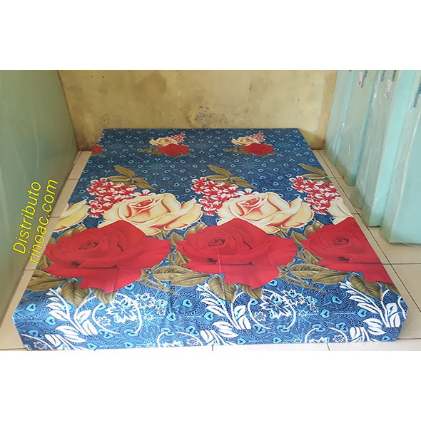 Kasur Inoac Asli  bunga batik biru 200x160x25