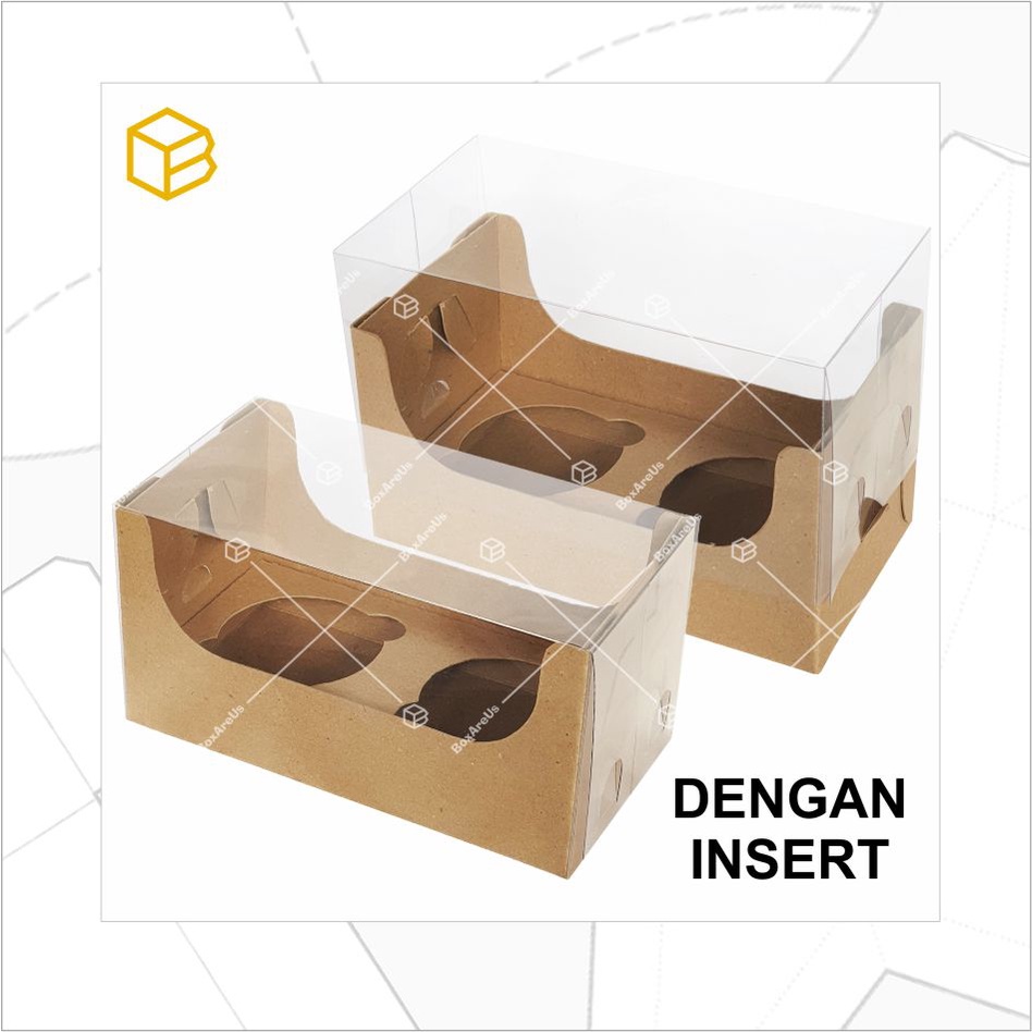 BOX CUPCAKE ISI 2 | Dus Muffin Cake Box Packaging Roti Bolu Tart | WB170909 (10pc)