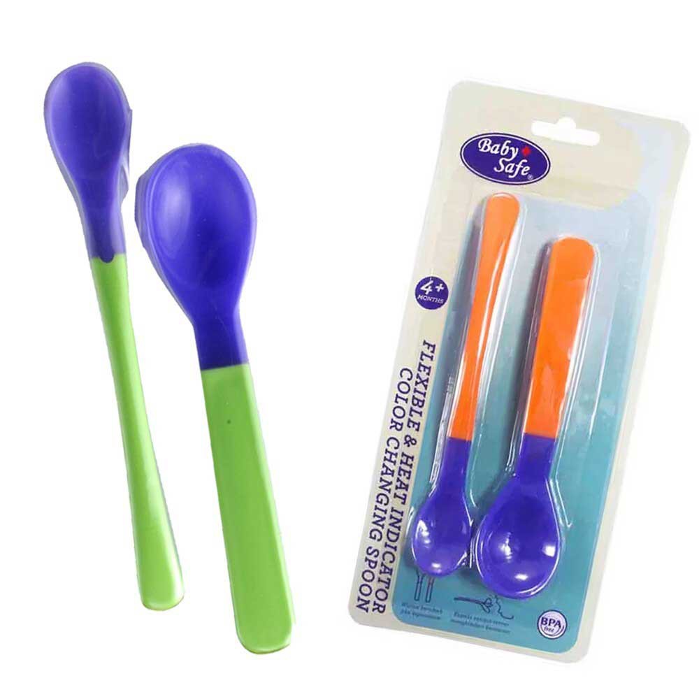 Baby safe Sendok Makan Bayi Flexible &amp; Heat Sensor Indicator Spoon BS350