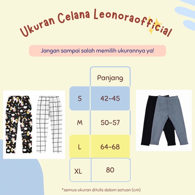 Legging Anak Cewek Celana Panjang Anak Size S M L XL XXL Untuk anak 1-17 Tahun