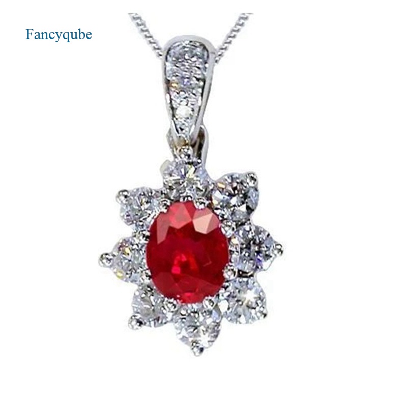 Fancyqube Kalung Liontin Cubic Zirconia Untuk Wanita
