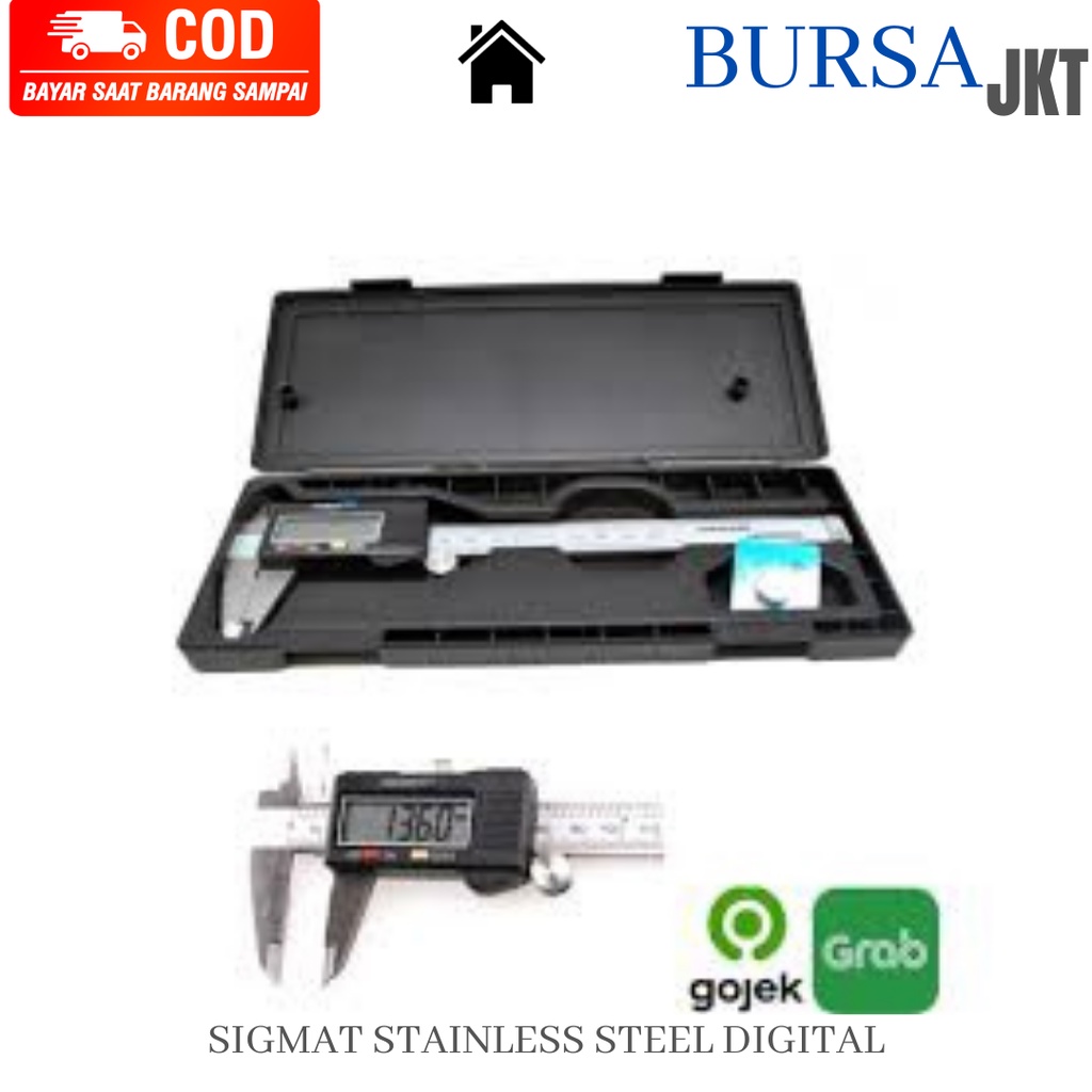 PENGGARIS SIGMAT DIGITAL CALIPER BESI STAINLESS STEEL LCD DIGITAL 150 MM MICROMETER BOX