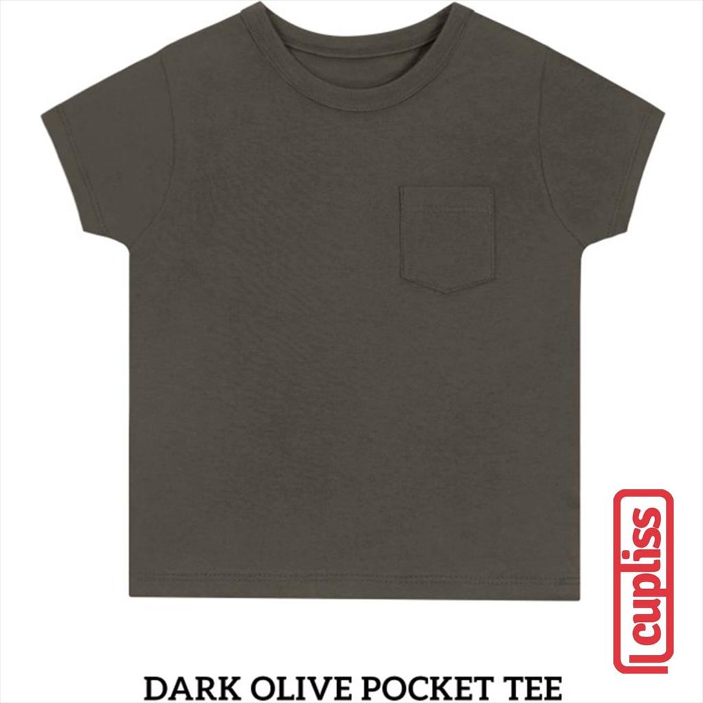 Little Palmerhaus Pocket Tee Dark Olive Kaos Oblong Anak