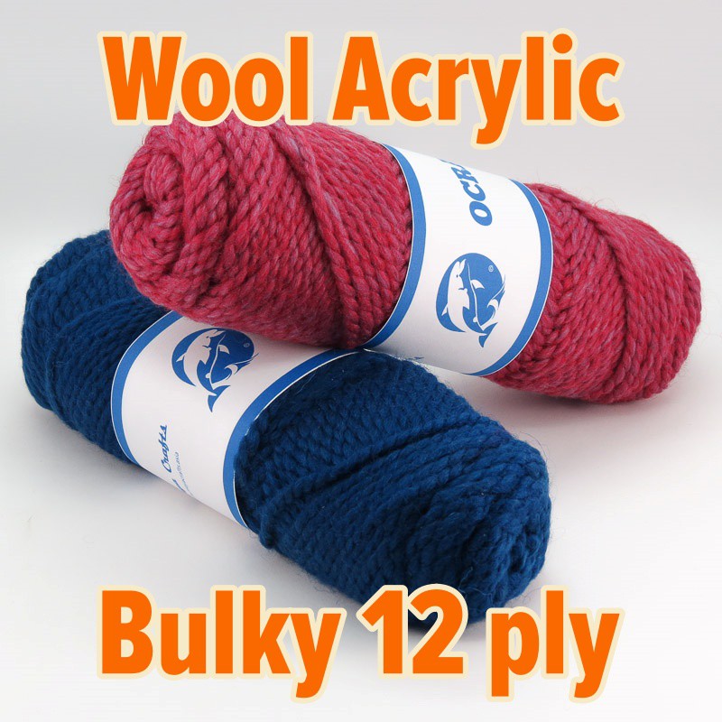 Benang Rajut Wool Bulky Ocra 12 ply
