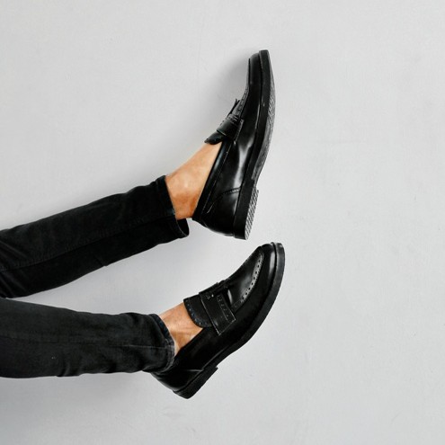 PIETRA BLACK |MNM x GIANT FLAMES| Sepatu Loafers Pria Formal / Kantor