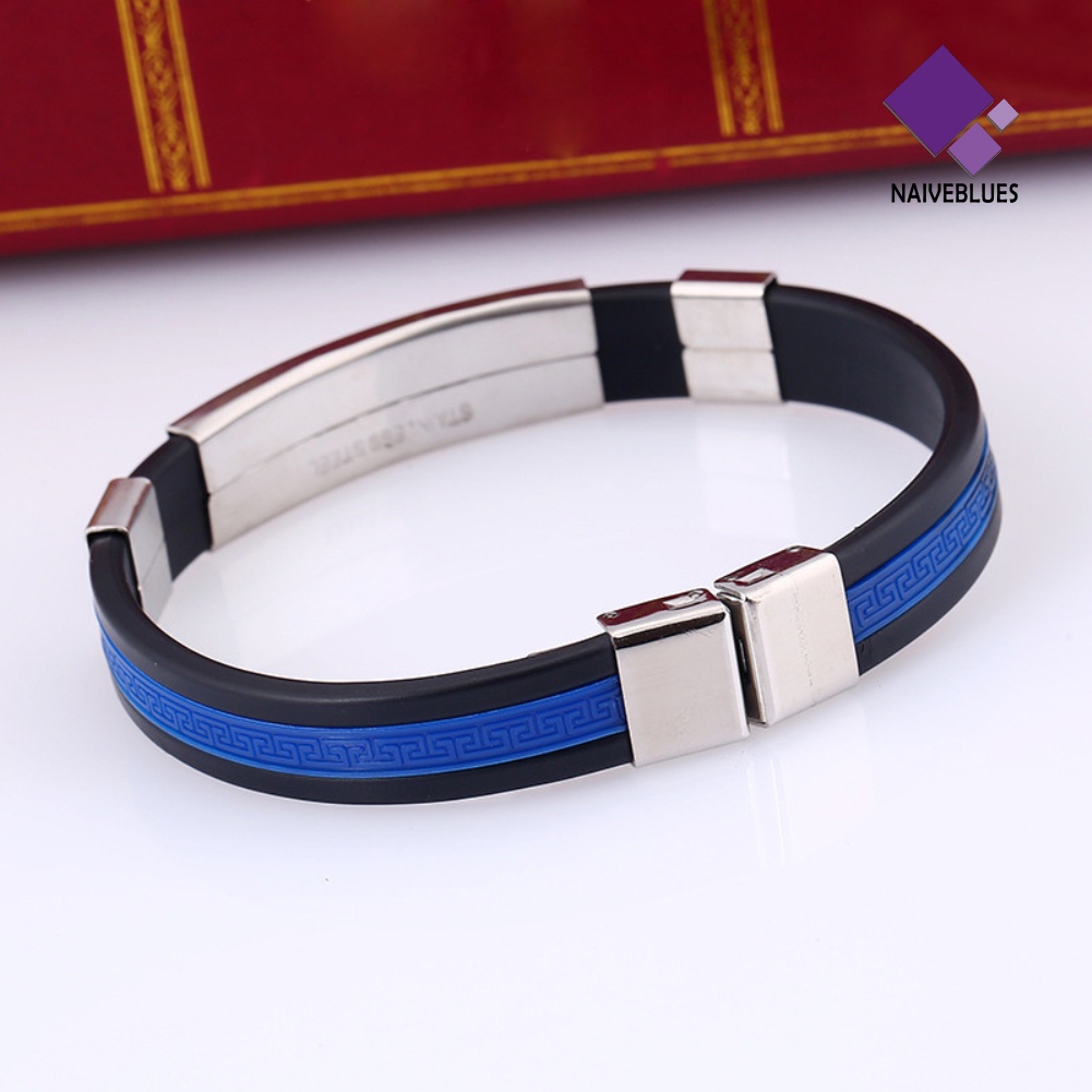 Gelang Bangle Bahan Silikon Untuk Pria