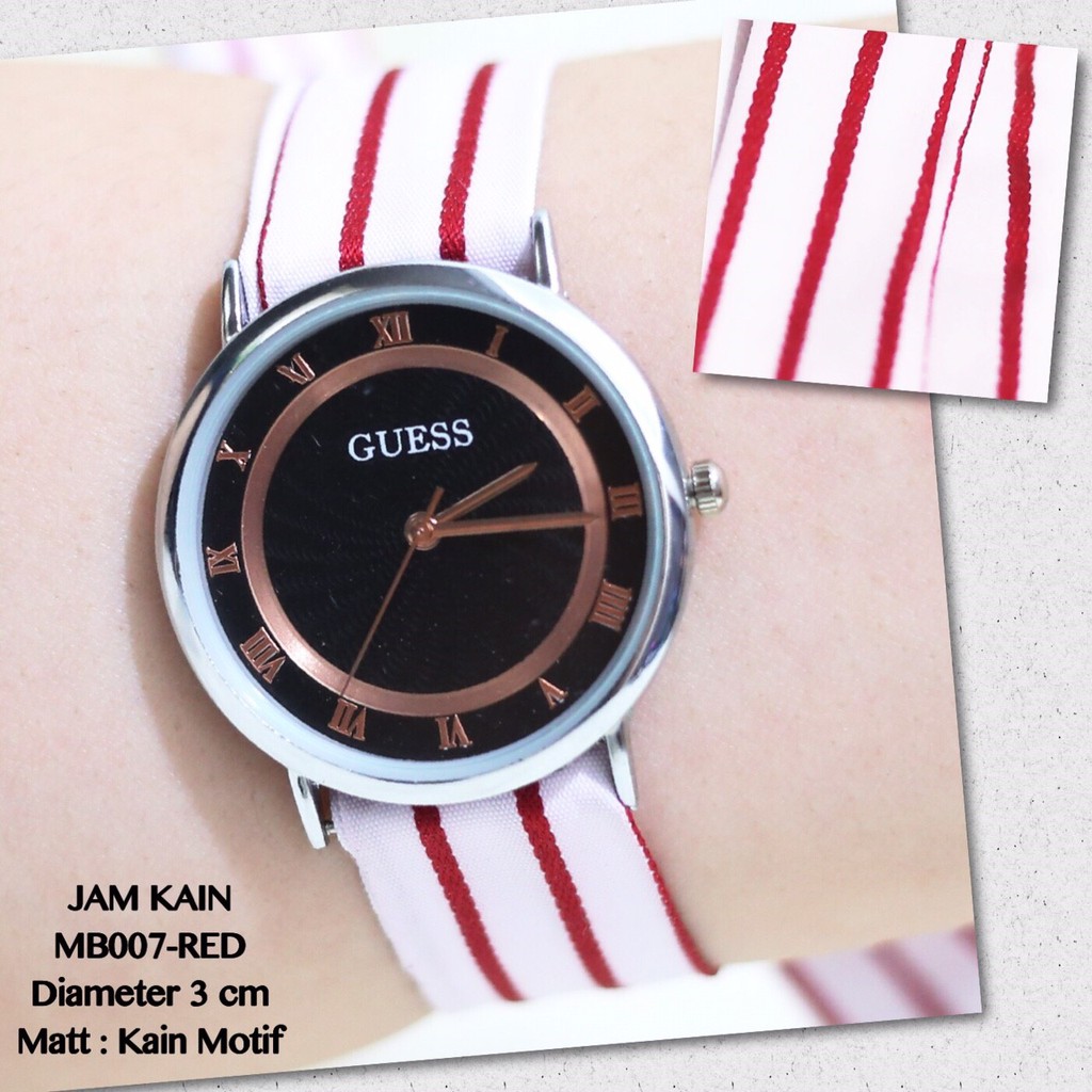PROMO Jam tangan wanita tali kain grosir termurah import GUESS ecer flash sale MB001
