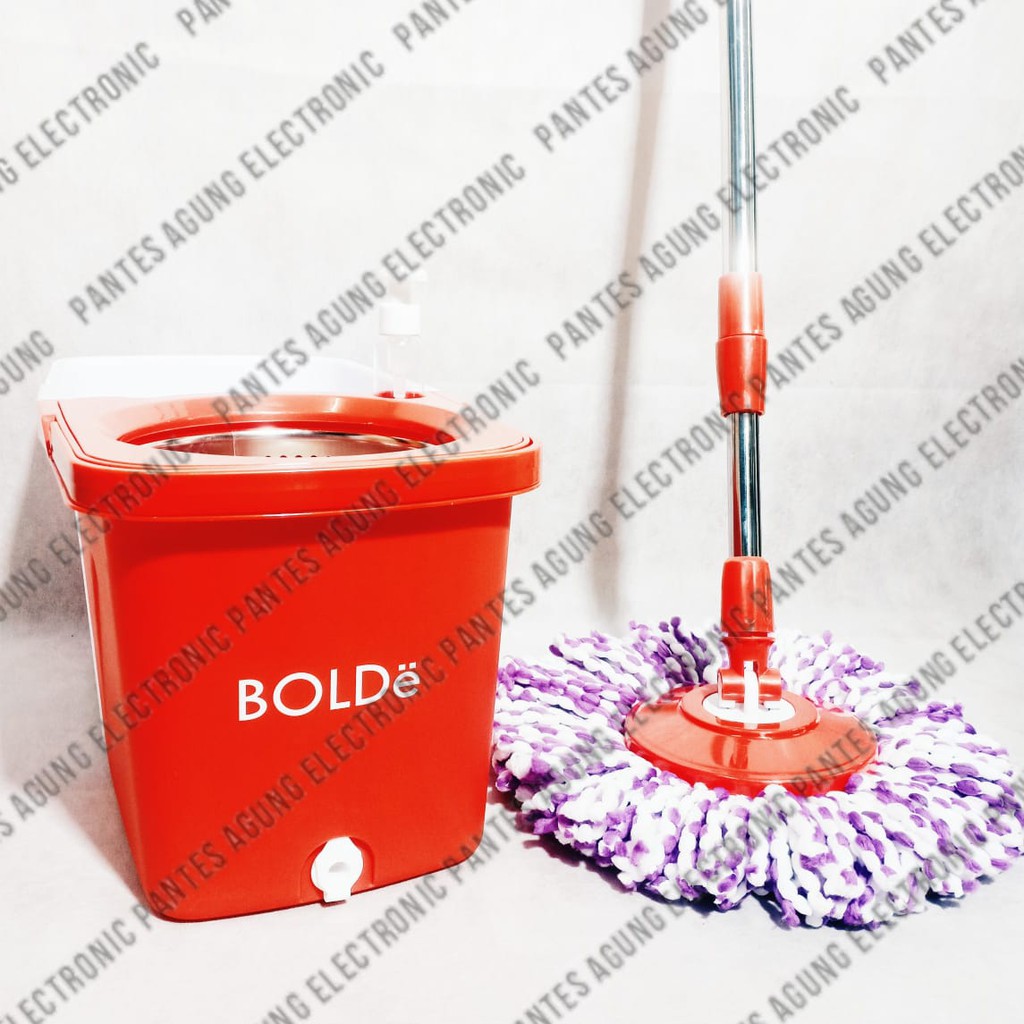 Alat Pel Super Mop BOLDe DOUBLE SIDE + tempat botol Pewangi STAINLES / PLASTIK ECO