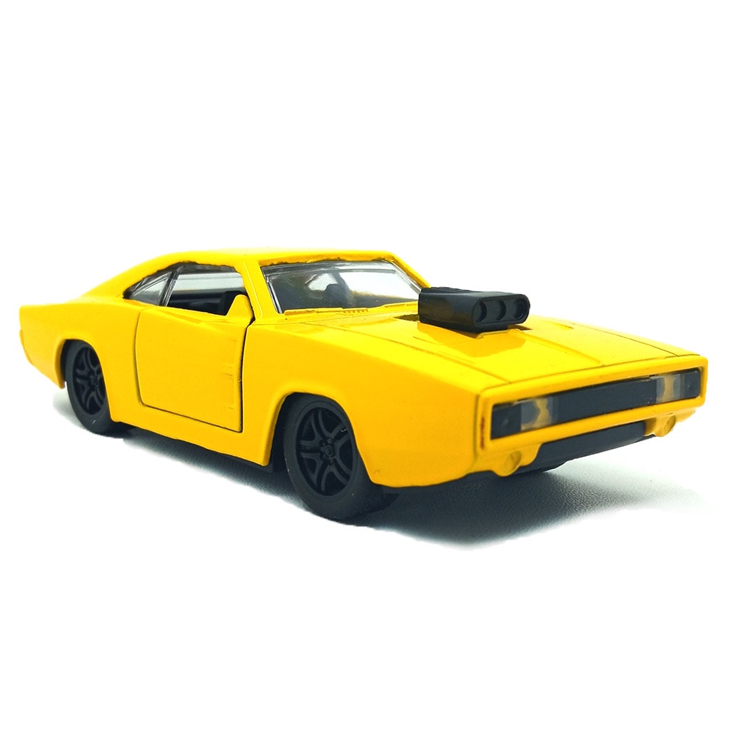 Toy Addict Plym0uth Barracuda Classic Car Kuning Diecast Mobil Klasik