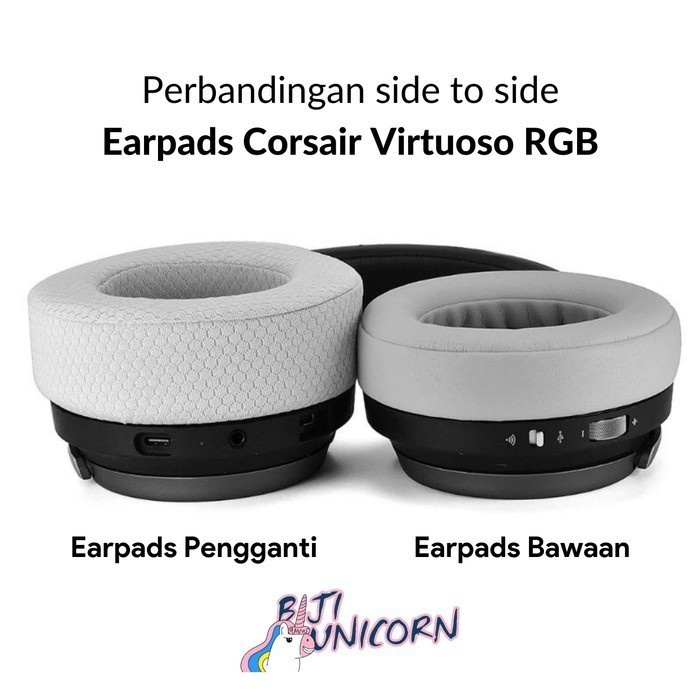 Earcup Earpad Ear Cushion Corsair Virtuoso RGB Wireless Busa Premium Busa Bantalan Foam