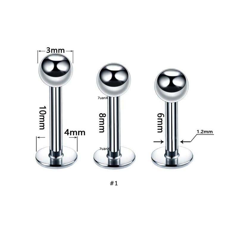 1pc Anting Tindik Hidung / Bibir / Telinga Bahan Stainless Steel Hypoallergenic Untuk Pria / Wanita