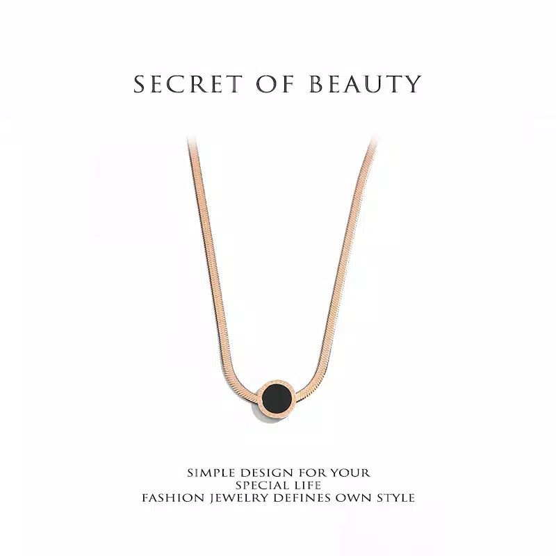 kalung titanium mata rose gold