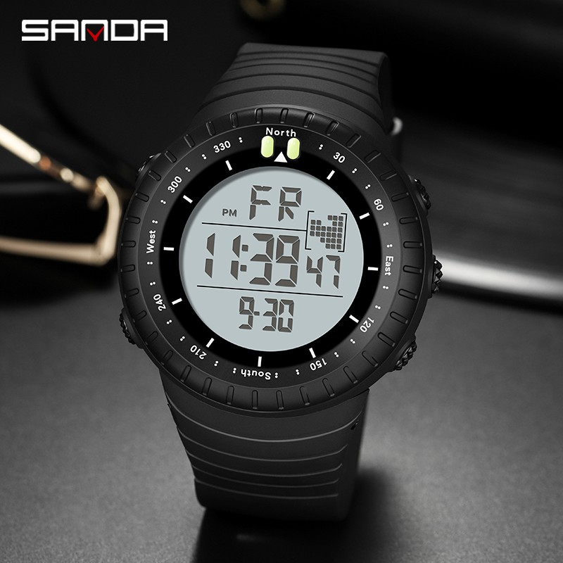SANDA 6071 Jam Tangan Pria Digital Tali Rubber Chronograph Anti Air WATCHKITE WKOS