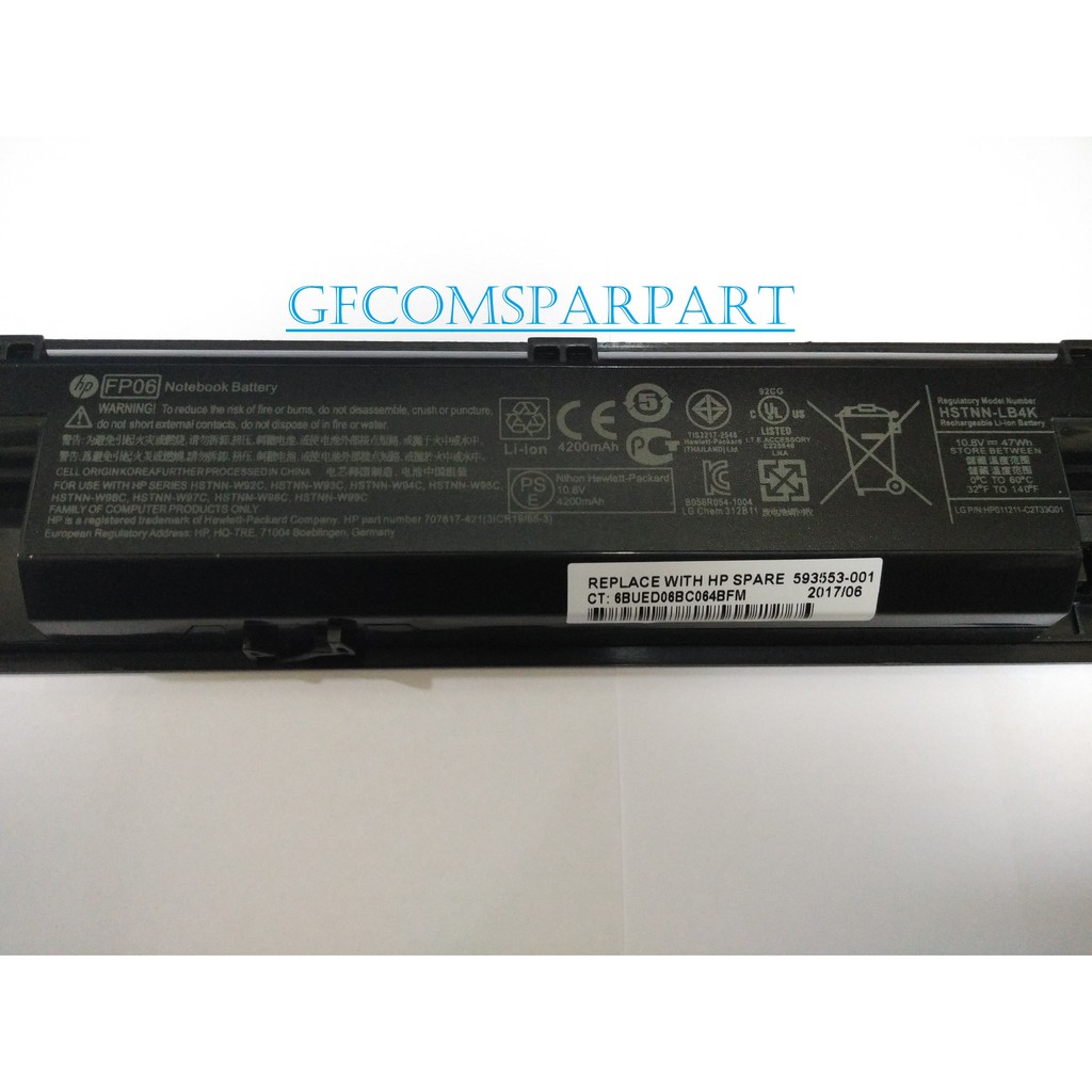 Baterai HP Probook 440 G0, 440 G1, 445 G0, 445 G1, 445, 450 G0, 450 G1, 450 (FP06) ORIGINAL BLACK