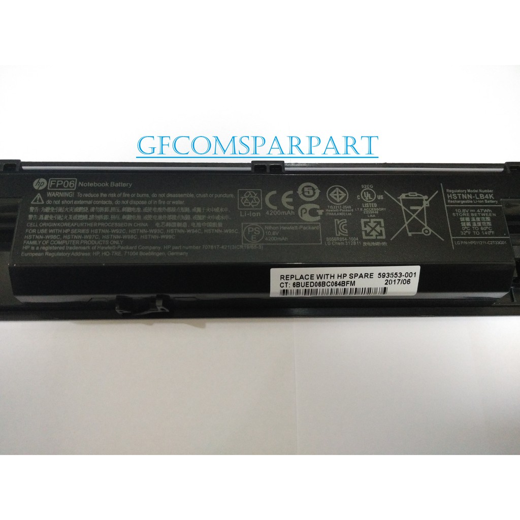 Baterai HP Probook 440 G0,455 G0,455 G1,455,470 G0,470 G1,470 / FP06 FP09 H6L26AA H6L26UT ORIGINAL