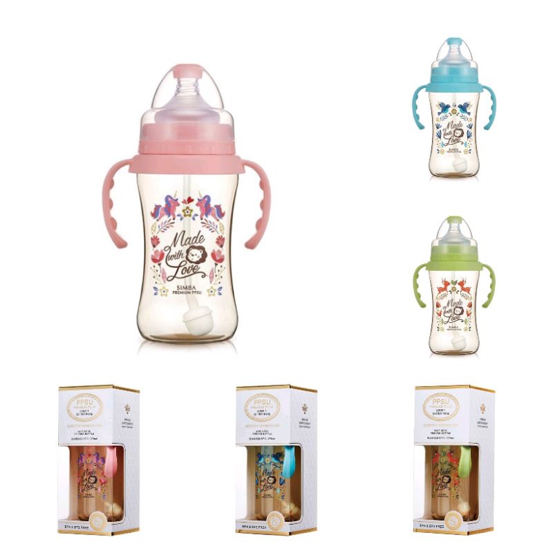 Simba Dorothy Premium PPSU Wide Neck Feeding Bottle With Handle 270 ml