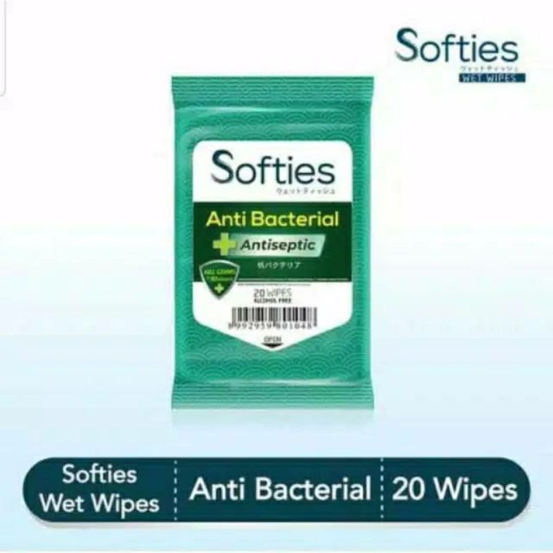 SOFTIES TISSUE BASAH ANTIBACTERIAL + ANTISEPTIC 20S