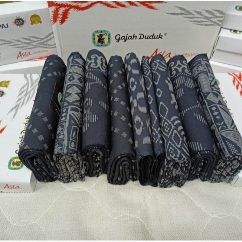 Sarung gajah duduk asia kembang khusus hitam