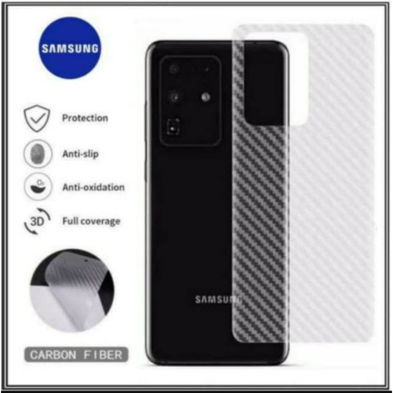 Garskin Carbon Samsung Galaxy S20 Ultra 2020 Skin Back Protector Anti Gores Belakang Hp Anti Jamur