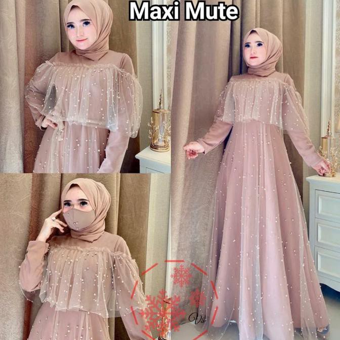 ( BISA COD ) MAXI MUTE COKSU Gamis 0100 TFZ Baju Gamis Wanita Terbaru TERPERCAYA [Kode 1|Kode 2|Kode