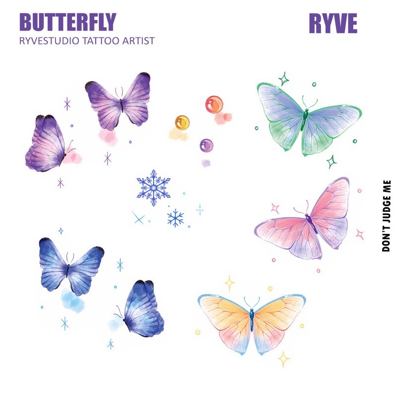 RYVE STUDIO TEMPORARY TATTOO / TATO TEMPORER / TATO STIKER ANAK BUTTERFLY