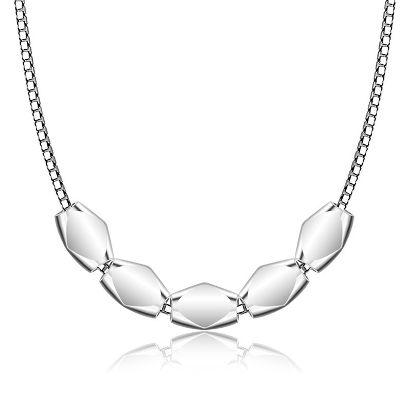 [Ready Stock]Fashion Plated 925 Sterling Silver Geometric Pendant Simple Necklace
