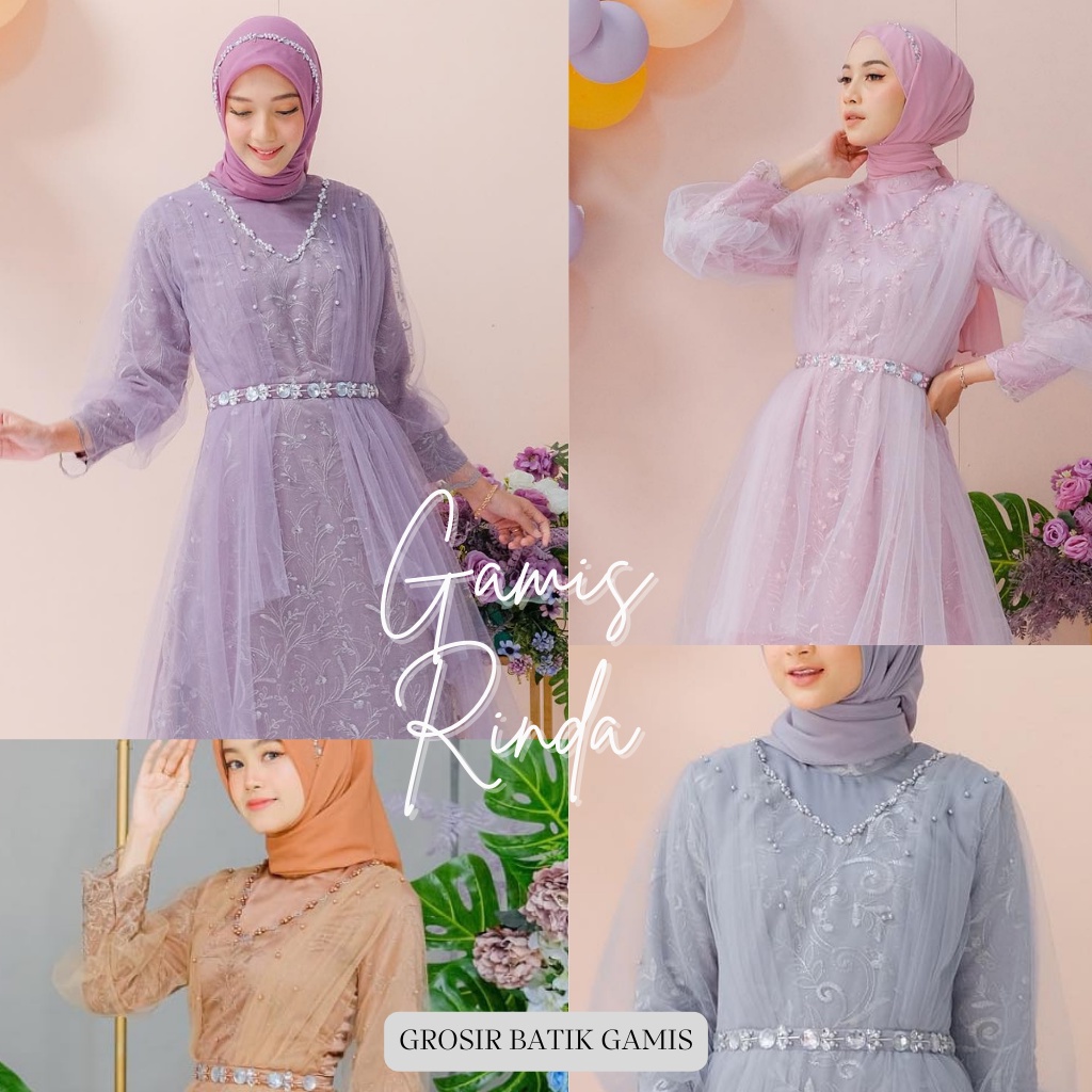 COD - GAMIS BROKAT RINDA MAXY DRESS KOREAN STYLE | GAMIS PESTA REMAJA TILE TUTU GAMIS WISUDA SYAR'I 