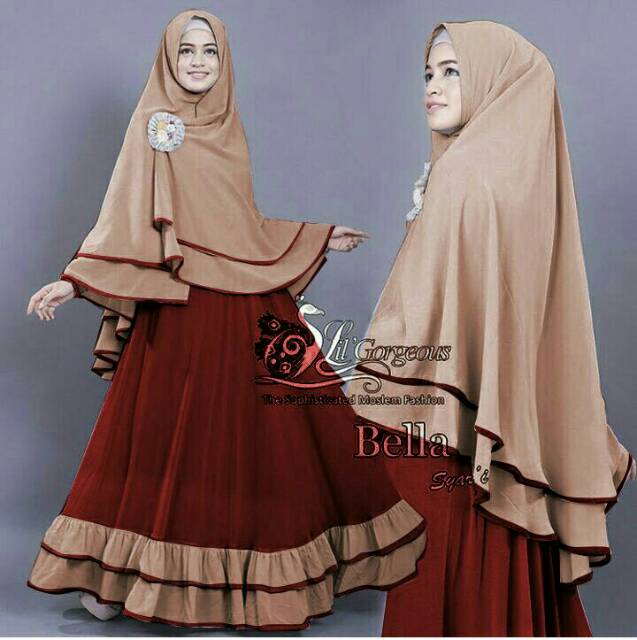 FC Set hijab syari Bella (ada 8 warna) / set hijab syari kekinian