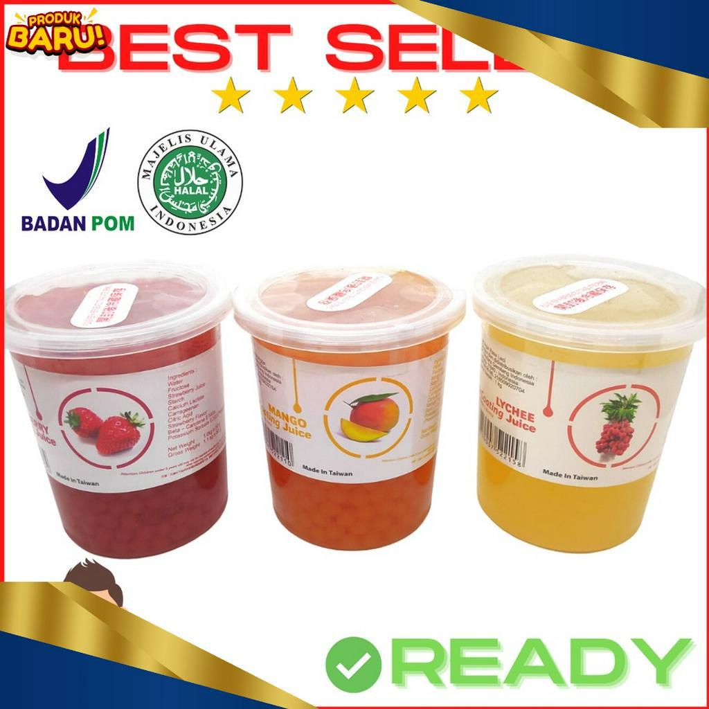 

TERBATAS Popping BobaPoping BobbaCoatingJuice Impor Taiwan Mango Leci Strawberry Yogurt 1 kg HALAL BPOM