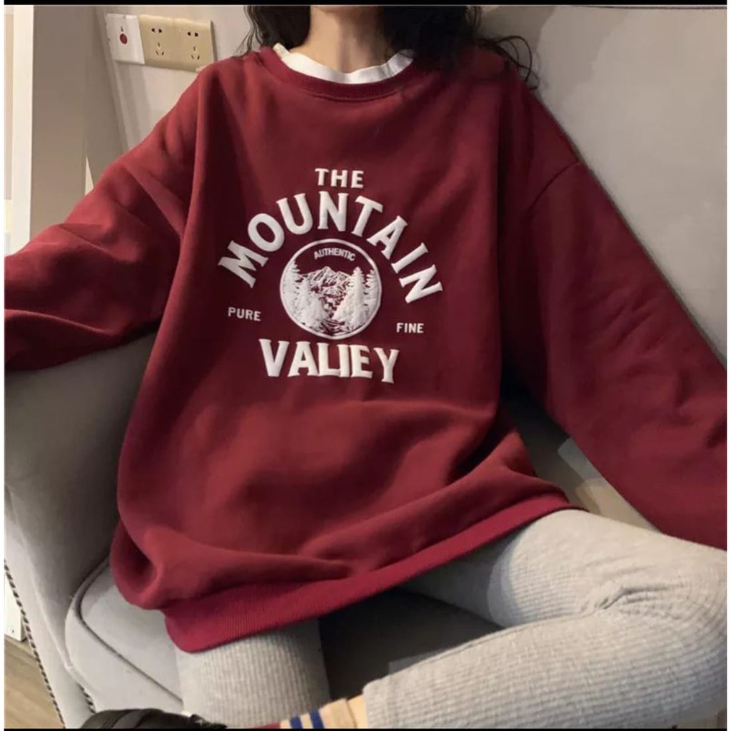 Sweater Wanita Terbaru Mountain Vailey - Crewneck Oblong - Sweater Sweatshirt kekinian