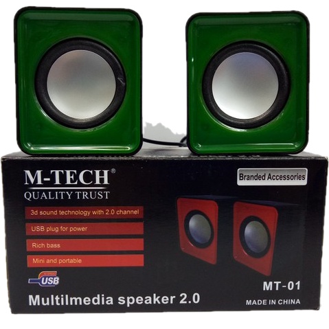 M-Tech MT 01 Multimedia Speaker 2.0 USB Plug 3.5mm Jack Bass Portable