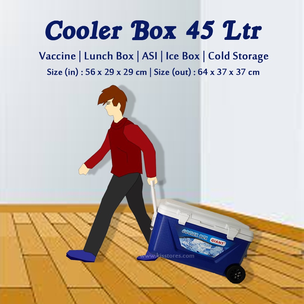 Cooler Box GIANT 45L Cool Box Trolley Cooler Box Roda Cooler Box Tuna Box Mancing