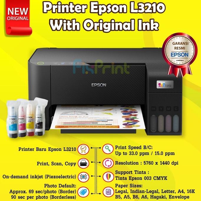 

Printer Epson L3210 Print Scan Copy All-in-One Pengganti L3110 Ink 003
