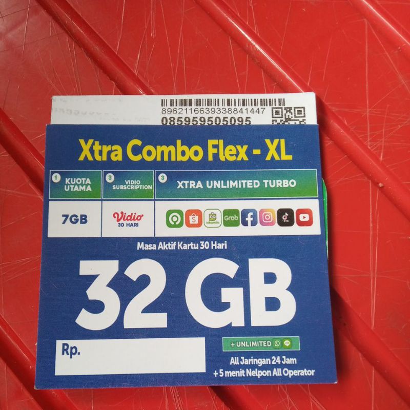 Kartu Perdana Xl combo flex 32.gb Turbo unlimeted