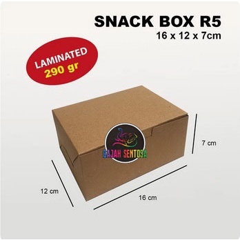 KOTAK DOS BOX SNACK KUE R5 KRAFT 16x12x7 cm SAMBUNG