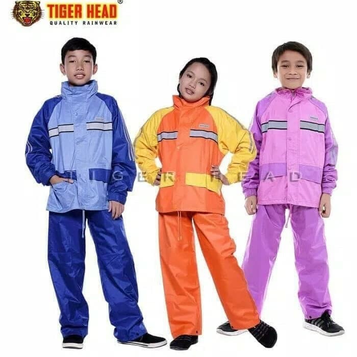 Setelan Jas Hujan anak-
 Jas Hujan Anak SD / SMP Tiger Head