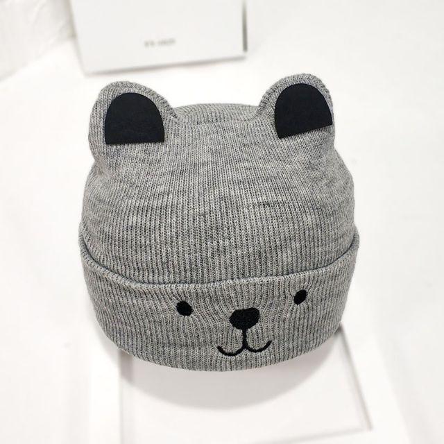 TOKO1234. TOPI KUPLUK RAJUT BAYI TELINGA DOGGY / TOPI KUPLUK UNISEX/ KUPLUK KEREN-Abu - Abu ~ Gray