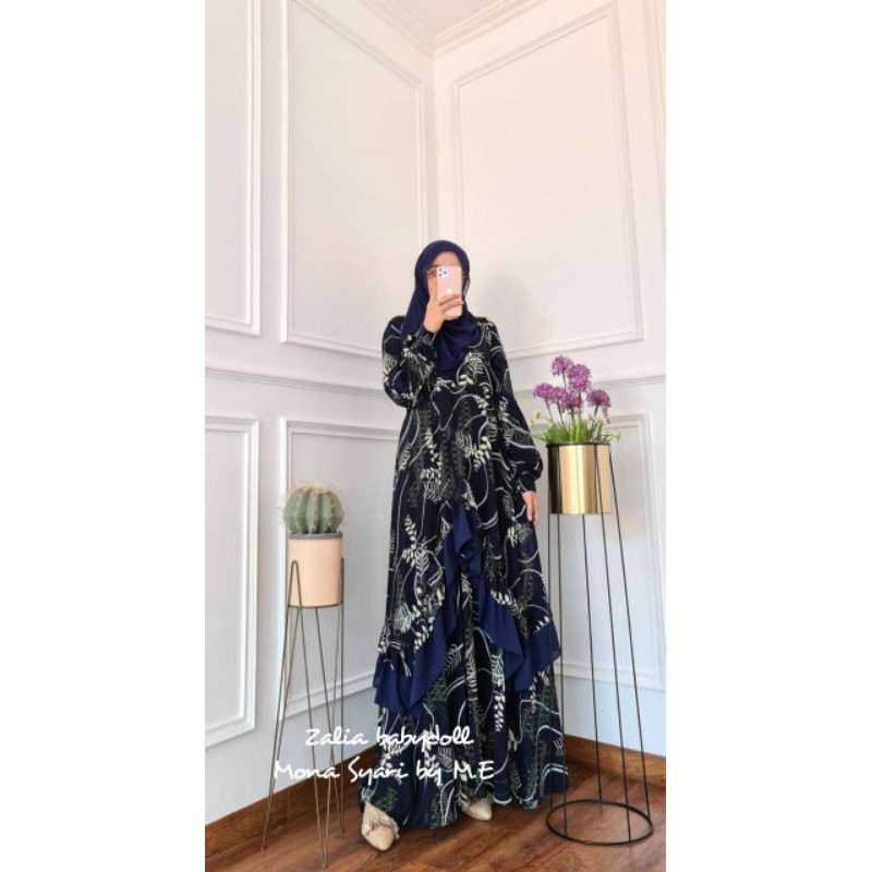 Zalia Dress by Me Syari Mona Collection Navy