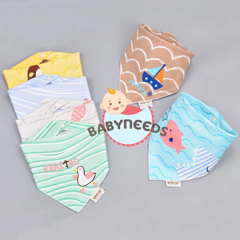 Bib / Slabber / Handuk Air Liur Bayi Bahan Katun Segitiga tadah air liur bayi slabber makan